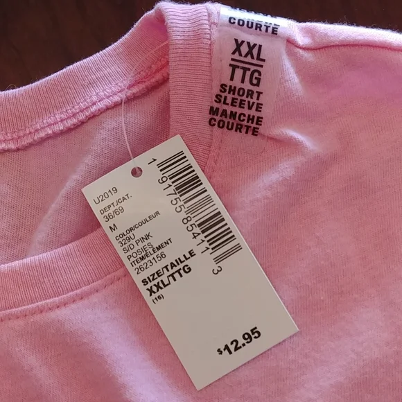 NWT, Size 16 XXL/TTG, Pink and multi color, short sleeve top - Picture 3 of 4